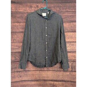 Baird Mcnutt Murano Slim Fit Dark Blue/ Black Button Up Men's Medium
